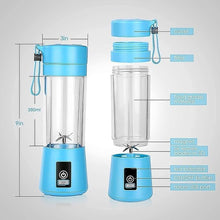 Portable Electric USB Juice Maker Juicer Bottle Blender, Grinder Mixer, 4 Blades Rechargeable Bottle (380 ML / Mix Color)