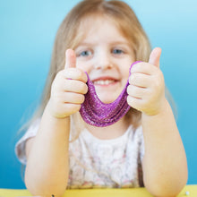 Combo of glitter and crystal slime in a jar for creative play