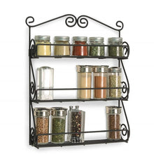 Big Wall Mounted Iron Wall Shelf with 3 Storage Racks for Kitchen, Pantry, Cabinet, Counter top or Free Standing, Rack Holder for Kitchen