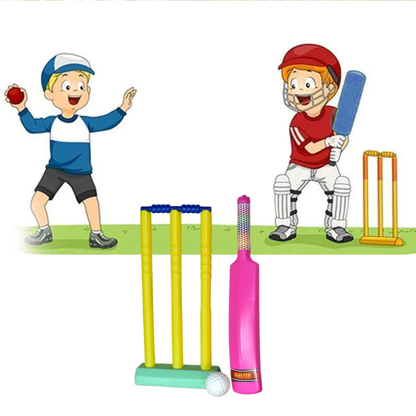 Plastic cricket bat and ball set for children