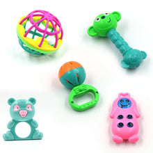 Set of baby rattles and toys